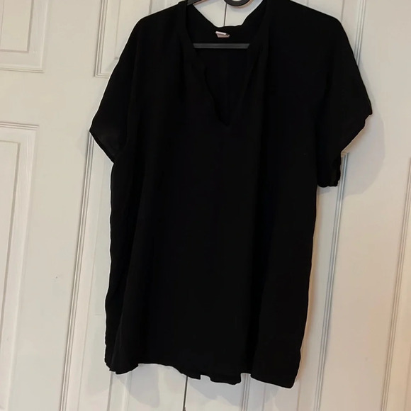 Old Navy black VNeck cotton comfy  shortsleeves blouse Sz XL - Picture 1 of 9